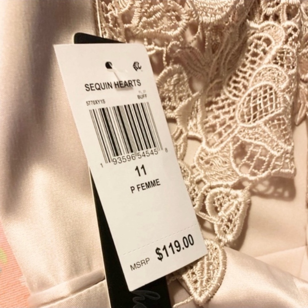 Elegant Sequin Hearts Cream Formal Dress - Picture 13 of 13